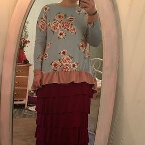 Floral hi-low tunic